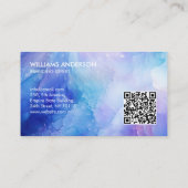 Carte de visite Code QR Logo texture Pierre Opale (Dos)