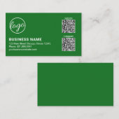 Carte De Visite Code QR Logo Vert Professionnel Moderne (Devant / Derrière)