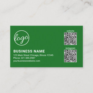 Carte De Visite Code QR Logo Vert Professionnel Moderne