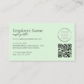 Carte De Visite Code QR Logo Vert Rose (Dos)