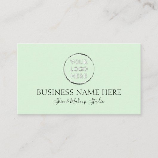 Carte De Visite Code QR Logo Vert Rose (Devant)