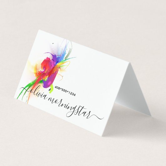 Carte De Visite Code QR Lorikeet Abstrait (Devant)