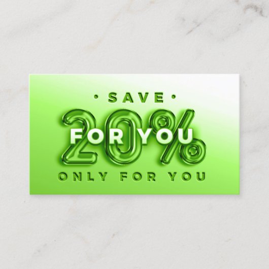 CARTE DE VISITE CODE QR LOYALITÉ PROMOTIONNELLE DE 20%OFF DICOUNT (Devant)