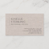 Carte De Visite Code QR Luxe en Lin Naturel Brun (Devant)