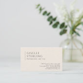 Carte De Visite Code QR Luxe Linen Ivoire Naturel (Debout devant)