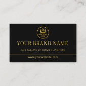 Carte De Visite Code QR Luxe Logo Noir Or (Devant)
