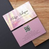 Carte De Visite Code QR Luxe Rose Agate de Pierre