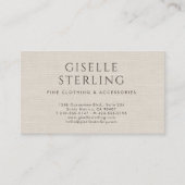 Carte De Visite Code QR Luxe Vêtements de Boutique en Lin (Devant)