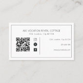 Carte De Visite Code QR Maison d'hôtes de location de vacances (Dos)