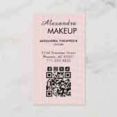 Carte De Visite Code QR Makeup Photo Écriture Rose Rougeur (Dos)