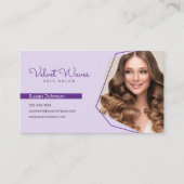 Carte De Visite Code QR Maquillage Coiffeur Violet Élégant Moderne (Devant)