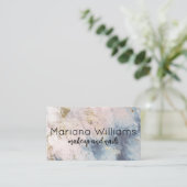 Carte De Visite code qr maquillage et ongles modernes en marbre bl (Debout devant)