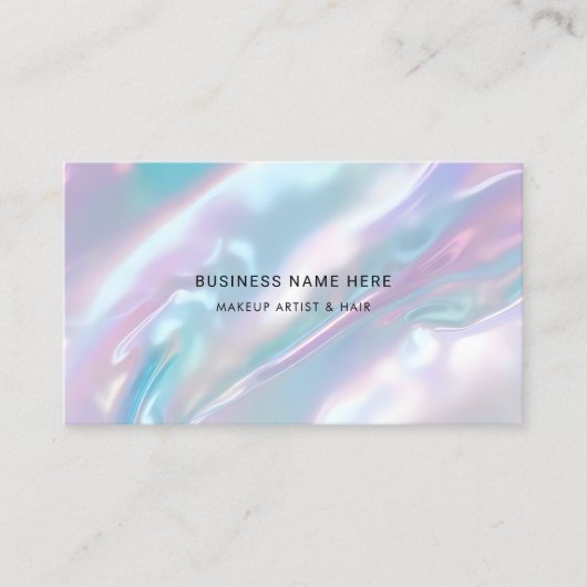 Carte De Visite Code QR Maquillage moderne Artiste Holographique é (Devant)