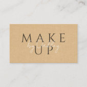 Carte De Visite Code QR Maquilleuse Faux Lin Beige (Devant)