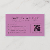Carte De Visite Code QR Maquilleuse Lilas (Dos)