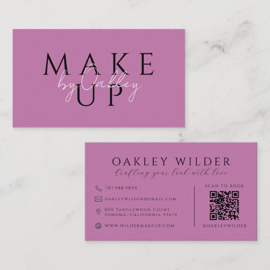 Carte De Visite Code QR Maquilleuse Lilas (Devant / Derrière)