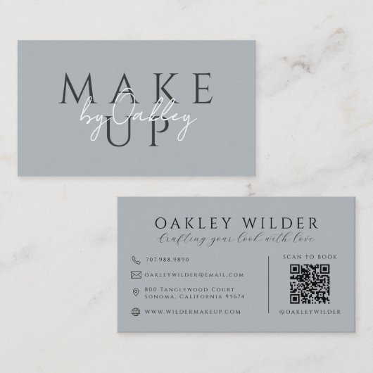Carte De Visite Code QR Maquilleuse Neutre (Devant / Derrière)