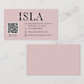 Carte De Visite Code QR Maquilleuse Rose Poudré Blush (Devant / Derrière)