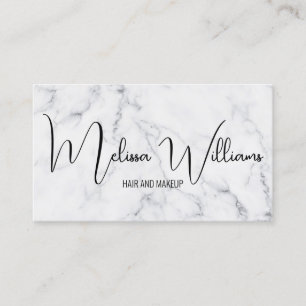 Carte De Visite Code QR Marbre blanc