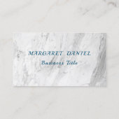 Carte De Visite Code QR Marbre Blanc Bleu Ciel (Dos)