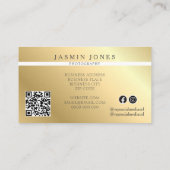 Carte De Visite Code QR Marbre Or Élégant (Dos)