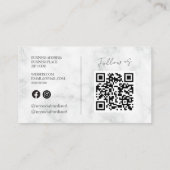 Carte De Visite Code QR Marbre Or Élégant (Dos)