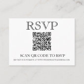 Carte De Visite Code QR Mariage RSVP simple (Devant)