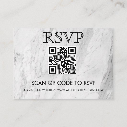 Carte De Visite Code QR Mariage RSVP simple (Devant)