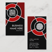 Carte De Visite code QR maroon et logo cible (Devant / Derrière)