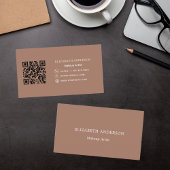 Carte De Visite Code QR marron moka