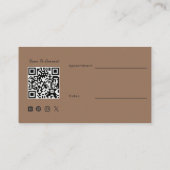 Carte De Visite Code QR Marron Toffee Photo Rendez-vous Architecte (Dos)