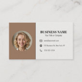 Carte De Visite Code QR Marron Toffee Photo Rendez-vous Architecte (Devant)