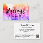 Carte De Visite *~* Code QR Massage Therapist Logo Massage Therapy (Devant / Derrière)