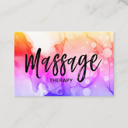 Carte De Visite *~* Code QR Massage Therapist Logo Massage Therapy (Devant)