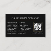Carte De Visite Code QR Menuiserie Charpenterie Marteau Scie (Dos)