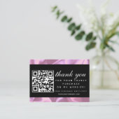 Carte De Visite Code QR Merci Boutique Moderne Beauté Rose (Debout devant)