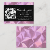 Carte De Visite Code QR Merci Boutique Moderne Beauté Rose (Devant / Derrière)