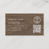 Carte De Visite Code QR Métal Construction Bois Argent Métallisé (Dos)