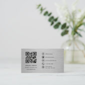 Carte De Visite Code QR métal de stratège de marque (Debout devant)