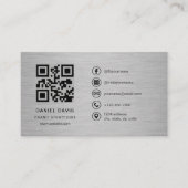 Carte De Visite Code QR métal de stratège de marque (Devant)