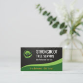 Carte De Visite Code QR métallique Arboriste Service d'arbre (Debout devant)