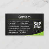 Carte De Visite Code QR métallique Arboriste Service d'arbre (Dos)