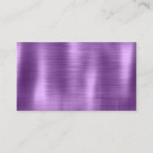 Carte De Visite Code QR métallisé élégant brossé violet (Dos)