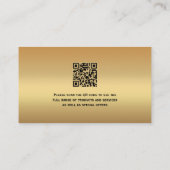 Carte De Visite Code QR métallisé or et Photo Professionnel (Dos)