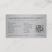 Carte De Visite Code QR métallisé or luxe pour entrepreneur (Dos)