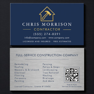 Carte De Visite Code QR métallisé or luxe pour entrepreneur