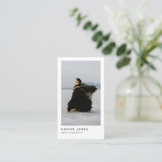 Carte De Visite Code QR minima moderne professionnel 2 photo (Debout devant)