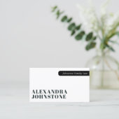 Carte De Visite Code QR minimal élégant noir blanc Professionnel (Debout devant)
