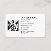 Carte De Visite Code QR minimal Informations de contact réseau num (Devant)