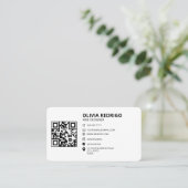 Carte De Visite Code QR minimal Informations de contact réseau num (Debout devant)